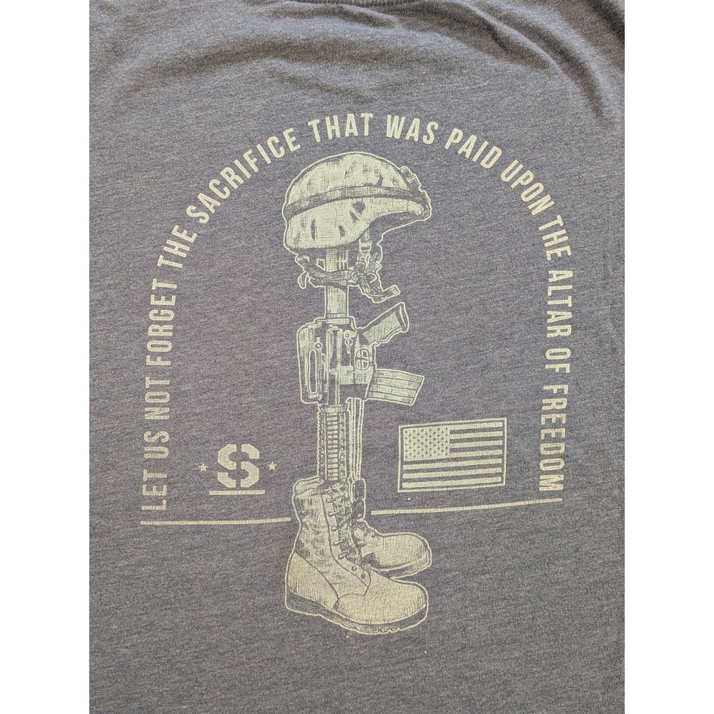 Strong Graphic T-Shirt Mens XL Military Tribute Heather Blue Short Sleeve
